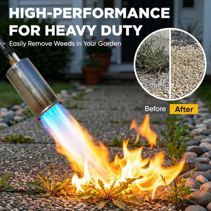 Weed Torch - Propane Torch Weed Burner with Detachable Long Arm, Rubber Grip & Flame Control Valve for Garden, Snow Road, Roofing, Outdoor (Propane Tank Not Included) Suniqfyre
