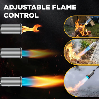 Weed Torch - Propane Torch Weed Burner with Detachable Long Arm, Rubber Grip & Flame Control Valve for Garden, Snow Road, Roofing, Outdoor (Propane Tank Not Included) Suniqfyre