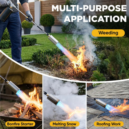 Weed Torch - Propane Torch Weed Burner with Detachable Long Arm, Rubber Grip & Flame Control Valve for Garden, Snow Road, Roofing, Outdoor (Propane Tank Not Included) Suniqfyre