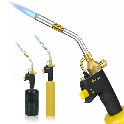 High-Intensity Propane Torch Head, Upgraded 10,000 BTU Trigger Start Gas Torch with Flame Lock&Built-in Pressure Valve, 360° All-Angle Burn CGA600 Plumbing Torch for Soldering, CSA Certified Suniqfyre