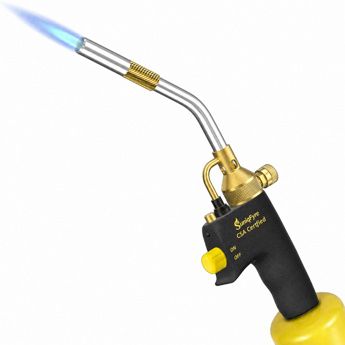 High-Intensity Propane Torch Head, Upgraded 10,000 BTU Trigger Start Gas Torch with Flame Lock&Built-in Pressure Valve, 360° All-Angle Burn CGA600 Plumbing Torch for Soldering, CSA Certified