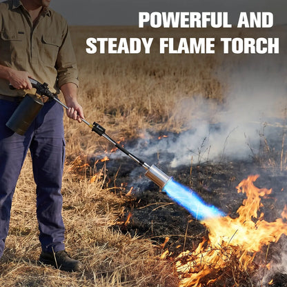 Propane Torch Weed Burner - Adjustable Flame Weed Burner with Detachable Handle & Piezo Trigger Self Igniting for Garden, Wood, Ice, Snow, Melting(Propane Tank Not Included) Suniqfyre