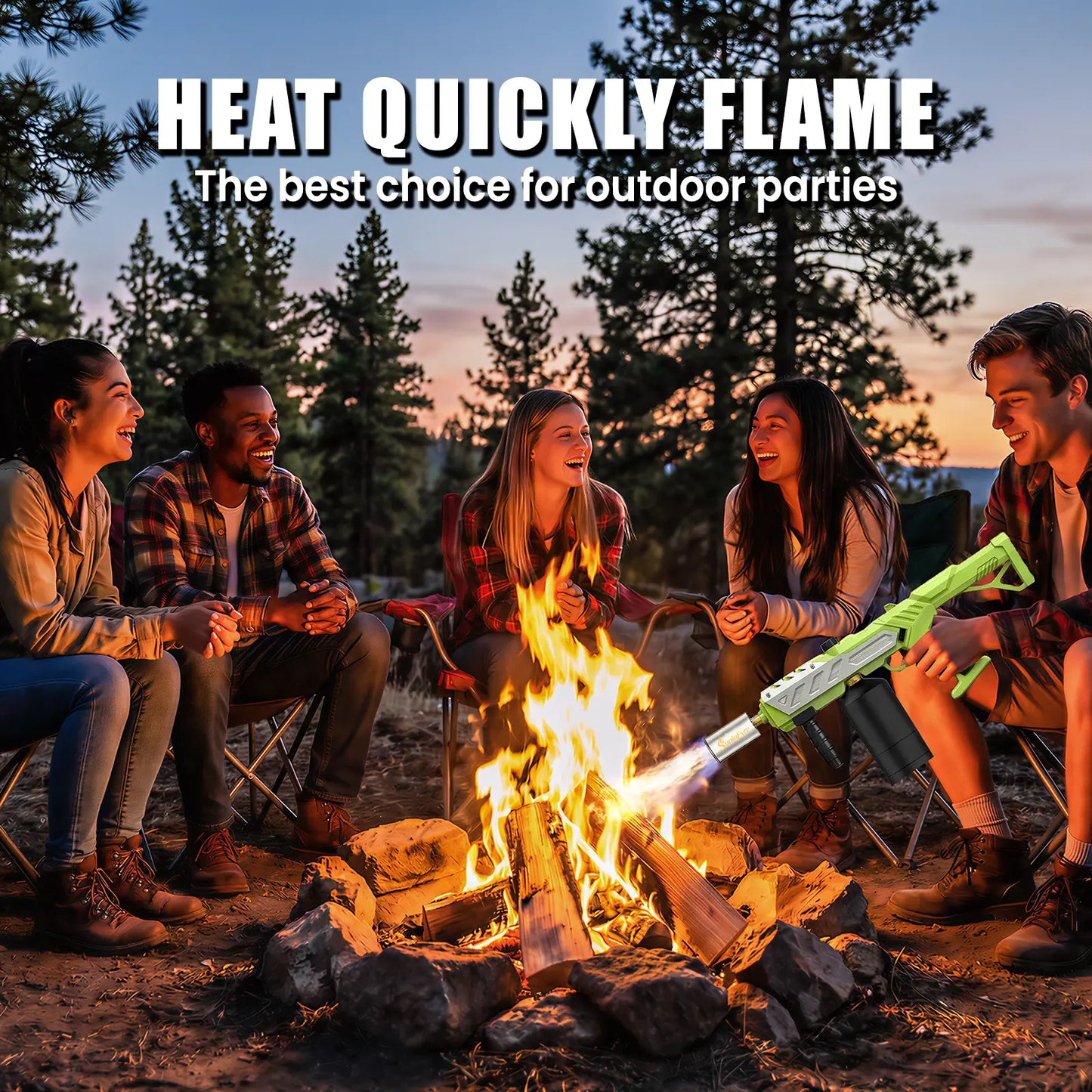 Powerful Propane Torch Gun with Adjustable Flame, Blow Torch Flamethrower Gas Welding Kit for BBQ, Searing Steak, Camping & Charcoal Torch Lighter (Tank Not Included) Suniqfyre
