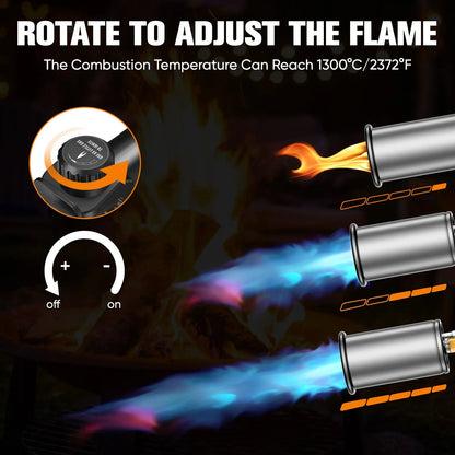 Propane Torch Weed Burner - Adjustable Flame Weed Burner with Detachable Handle & Piezo Trigger Self Igniting for Garden, Wood, Ice, Snow, Melting(Propane Tank Not Included) Suniqfyre