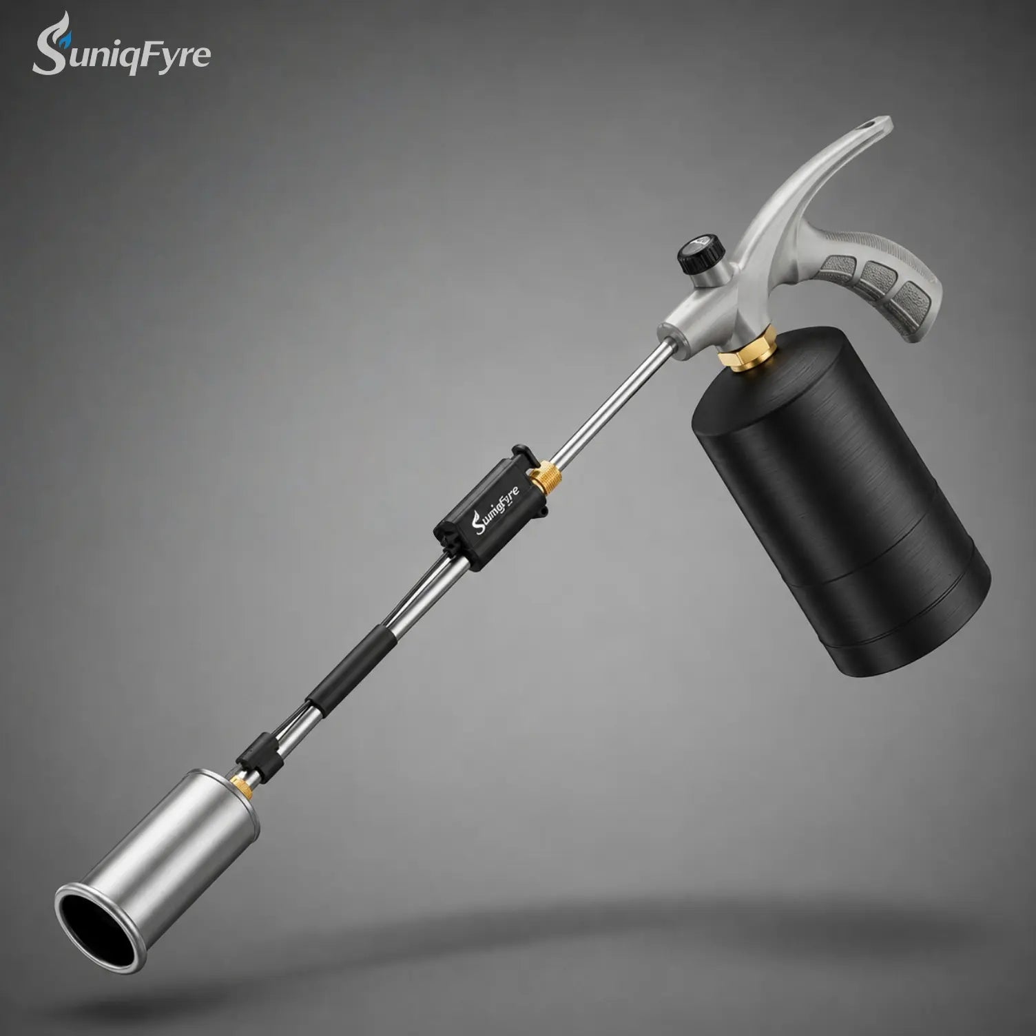 Weed Torch - Propane Torch Weed Burner with Detachable Long Arm, Rubber Grip & Flame Control Valve for Garden, Snow Road, Roofing, Outdoor (Propane Tank Not Included) Suniqfyre