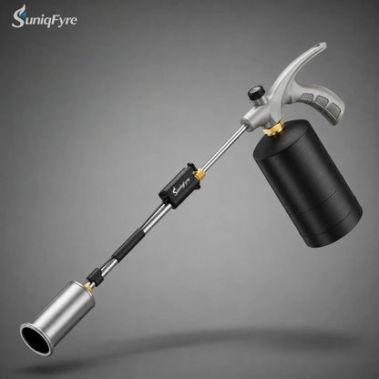 Weed Torch - Propane Torch Weed Burner with Detachable Long Arm, Rubber Grip & Flame Control Valve for Garden, Snow Road, Roofing, Outdoor (Propane Tank Not Included) Suniqfyre